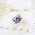 thumbnail image 4 of Square Cut Purple Cz Wedding Bands Women's 925 Silver Engagement Ring Size 6-10, 4 of 5