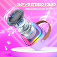 thumbnail image 3 of ATOPDREAM Kids Karaoke Machine, With Dual Microphones, Bluetooth Speaker Toy (5.0), RGB Controllable Lights (Purple), 3 of 5