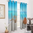 thumbnail image 3 of Beach Starfish Shells 2 Panels Curtains for Bedroom Living Room Drapes Kitchen Window Curtain Home Decor, 3 of 6