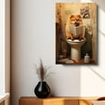 thumbnail image 4 of Finnish Lapphund Dog Canvas Wall Art for Bedroom Living Room Home Decor,Funny Dog Canvas Sitting on The Toilet Animal Pattern Office Artworks, modern wall decor, Ready to Hang, 4 of 6