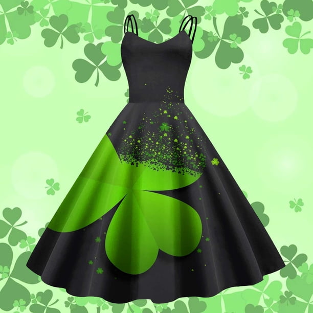 WILLBEST Vestidos Elegante Vestido Estampado Floral Para El Día De San Patricio Para Fiestas Y Celebraciones 1