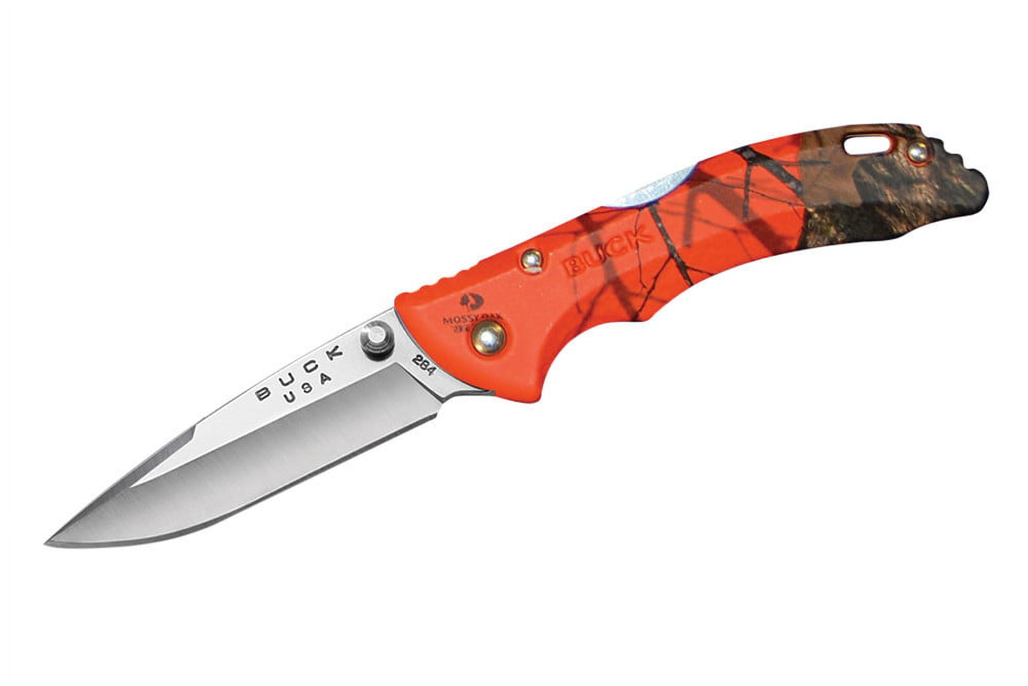 Buck Knives 284 Bantam BBW Folding EDC Knife, 2-3/4” Pocket Knife Blade, Mossy Oak Blaze Orange Camo, 1.5 oz