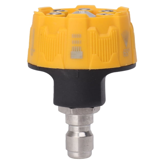 Boquilla de pulverización para hidrolavadora 6 en 1, multifuncional, ajustable, con conector de 1/4", color negro y amarillo