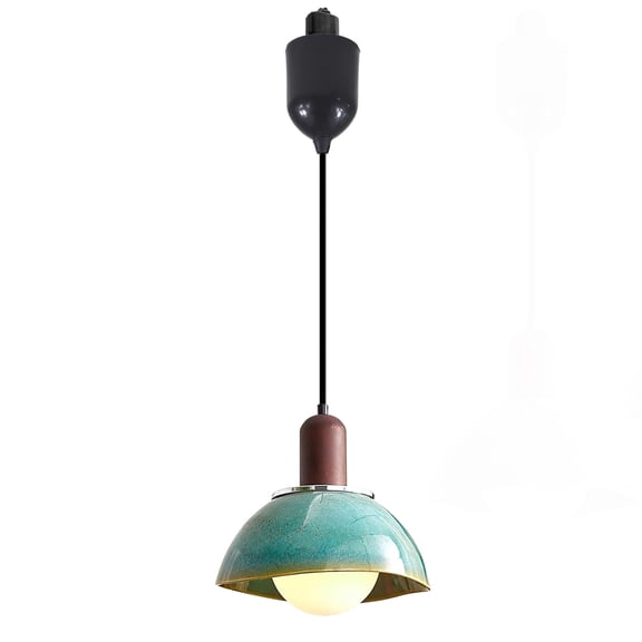 Kiven L Style 2-Wire Track Lighting Pendants,1-Light Farmhouse L Track Pendant Lights with Ceramic Shade,Decorative Track Lighting Fixture Adjustable Height for Shop Kitchen Restaurant(TB3294)