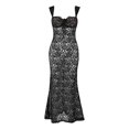thumbnail image 3 of Vestido con cuello cuadrado, ajustado, ajustado, traje de vacaciones sin espalda para mujer Ygjytge Negro T L para Mujer, 3 of 9