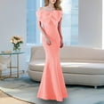 thumbnail image 1 of UPPADA Robes d'Invitée de Mariage pour Femmes à une Épaule Froncées Robe de Soirée Formelle Portefeuille Ourlet à Volants Robe Dos Nu Moulante Robe Maxi Taille Haute Robe de Fête Robe de Bal Robe de Cocktail Liquidation Robes Formelles, 1 of 4