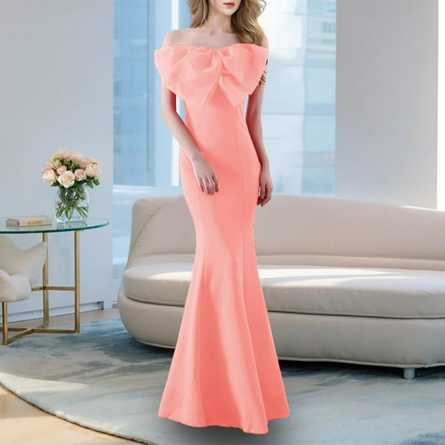 UPPADA Robes d'Invitée de Mariage pour Femmes à une Épaule Froncées Robe de Soirée Formelle Portefeuille Ourlet à Volants Robe Dos Nu Moulante Robe Maxi Taille Haute Robe de Fête Robe de Bal Robe de Cocktail jusqu'à 40 % de Rabais