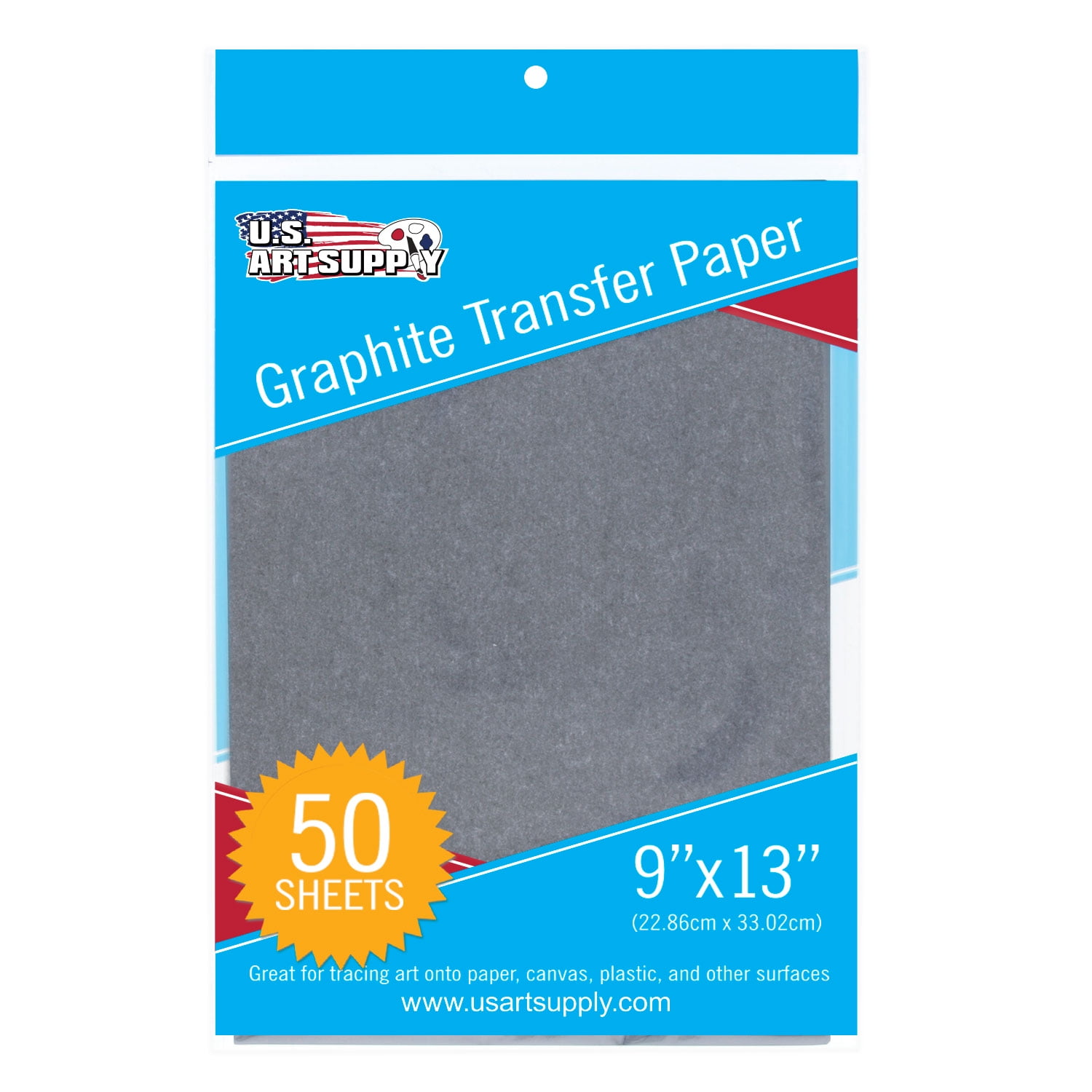 U.S. Art Supply Graphite Carbon Transfer Paper 9" x 13" 50 Sheets