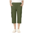 thumbnail image 5 of Generic Cargo Capris for Tween Girls Lightweight Outdoor Quick Dry Hiking Pants Pockets Kids Baggy Elastic Waist Travel Capri Pants, 5 of 5
