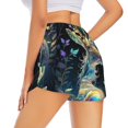 thumbnail image 3 of Bixox Women's Colorful Stained Glass Deer pattern 2 in 1 Running Shorts - Lightweight Athletic Workout Gym Yoga Shorts Liner with Pockets - XX-Large, 3 of 5