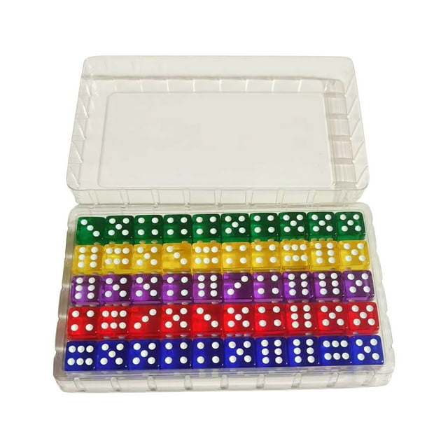 Hearth & Gear Dice Dice Transparent Transparent 16MM Transparent Dice Rounded Dots Education Building for Kids 3-5 Body Awareness Games for Kids Kids Piano Keyboard Mat for Beginners Hunger Hippo Game
