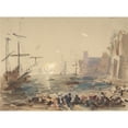 thumbnail image 2 of Hercules Brabazon Brabazon 14x11 Gold Ornate Wood Frame and Double Matted Museum Art Print Titled - Seascape (1840-1906), 2 of 4
