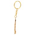 thumbnail image 1 of Golden Flute Keychain, Mini Instrument Keychain Brass Fade  Cute Beautiful 3D Design  For Wallets, 1 of 8