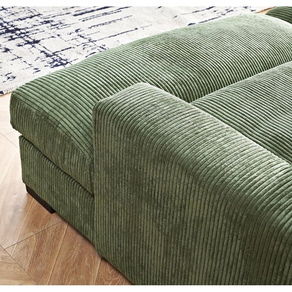Uspridefurniture Soft Corduroy Modern and Comfortable Upholstery Luxe Sleeper Sofa, Green