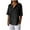 Black, variant on Linen Shirts for Women 1/2 Sleeve V Neck Rolled Cuffed Casual Blouses Tops Button Lightweight Fashion Clothes with Pockets,Brown XL