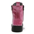 thumbnail image 6 of Boys Girls Waterproof Lace Up Side Zipper Mid Calf Combat Boots Pink 3 Little Kid, 6 of 7