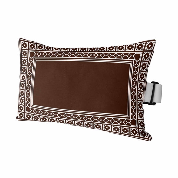 Bohemian Floral Tile Outdoor Pillows for Chaise Lounge Chair Waterproof Lumbar Pillows with Insert&Adjustable Strap Beach Headrest Pillow Brown Boho Sounthwest Middle Century Pool Pillow 11"x16"