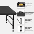 thumbnail image 4 of 4ft Black Wood-Grain Folding Table, Portable Plastic Table for Camping, Picnics, Parties, High Load Bearing Foldable Table, 4 of 8