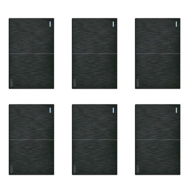 Placa Con 2 Apagadores Sencillos 1.5 Módulos Lucek FlatPack 6 negro