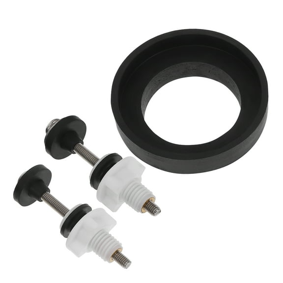 Minkissy Toilet Tank Replacement Parts Set with Black Rubber Seal, Leakproof Toilet Repair Kit for Performance