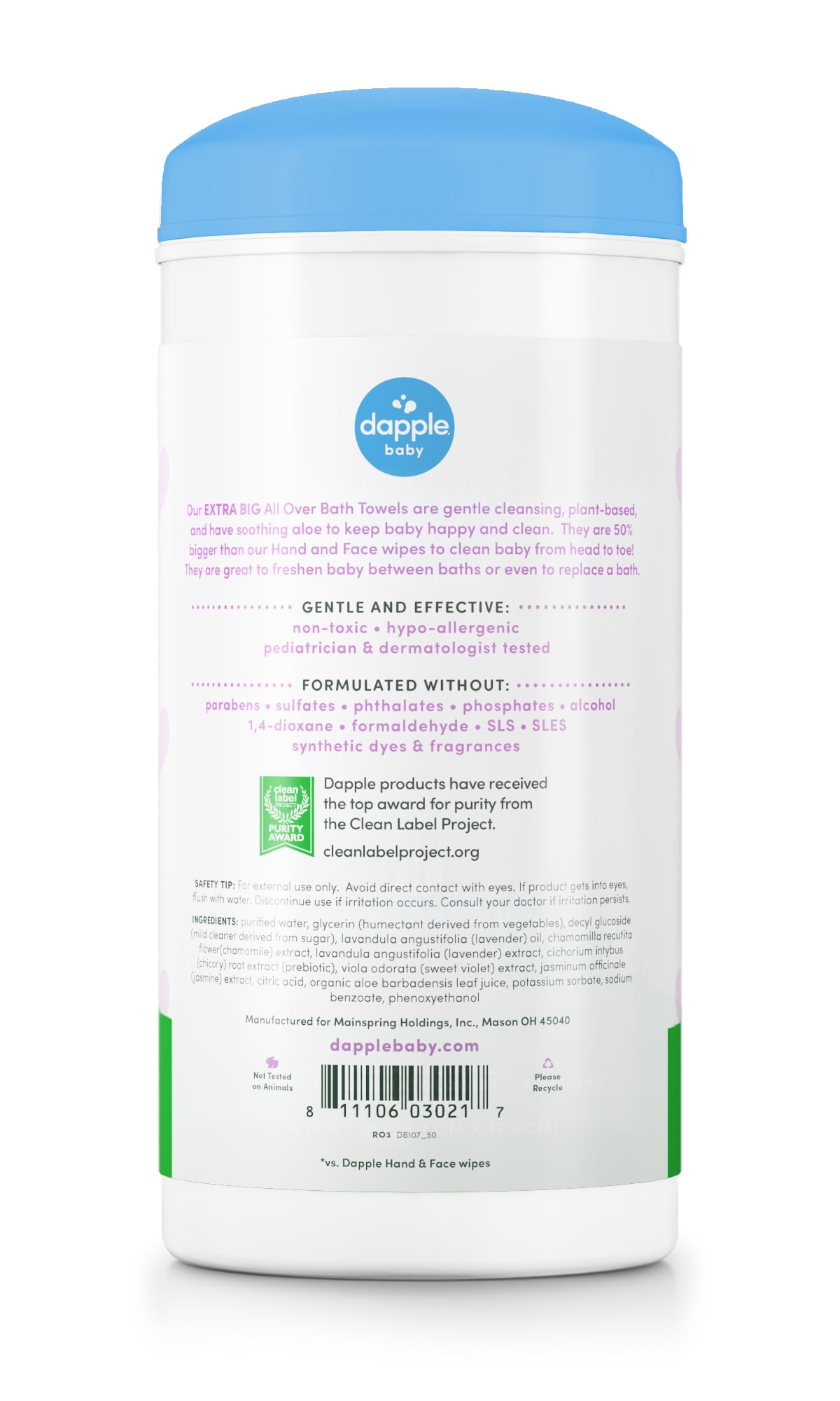 dapple head to toe wipes