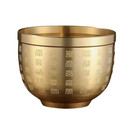 

Brass Feng Shui Bowl Money Bank Fortune Cylinder Chinese Style Rice Vat Statue Cornucopia Good Luck Planter Vase for Wedding Home Decoration 5.8cm