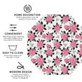 thumbnail image 3 of Honeii Rose Flowers print Leather Coaster Set of 4, ideal for safeguarding your furniture from drinks spills and effortless cleanup-Octagon, 3 of 6