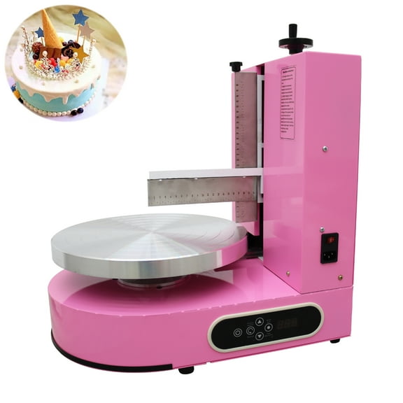 INTBUYING Cake Cream Spreading Coating Smearing Machine for 6-14inch Cake Decorating Pink