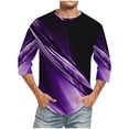 thumbnail image 1 of Blusas y camisas de manga larga con cuello redondo para hombre, blusa informal con cuello redondo y manga corta, blusa estampada de poliéster para hombre., 1 of 2