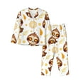 thumbnail image 1 of Fotbe Sloth Yoga Conjunto de Pijama de Manga Larga para Mujer con Estampado, Ropa de Dormir de 2 Piezas, Conjunto de Casa Suave y Cómodo con Bolsillos-X-Large, 1 of 7