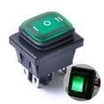 thumbnail image 2 of Rocker Toggle Switch On-Off-On 6 12V DC Car Boat Automobiles Waterproof LED Latching Switches (Green Light), 2 of 5