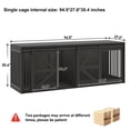 thumbnail image 4 of Blotout 95" Large Farmhouse Dog Crate TV Stand, Wooden Dog Crate Furniture with with Divider Panel/Sliding Metal Mesh Barn Door, XL-XXL Heavty Duty Dog Crates Furniture for 2 Large Dogs, 4 of 7