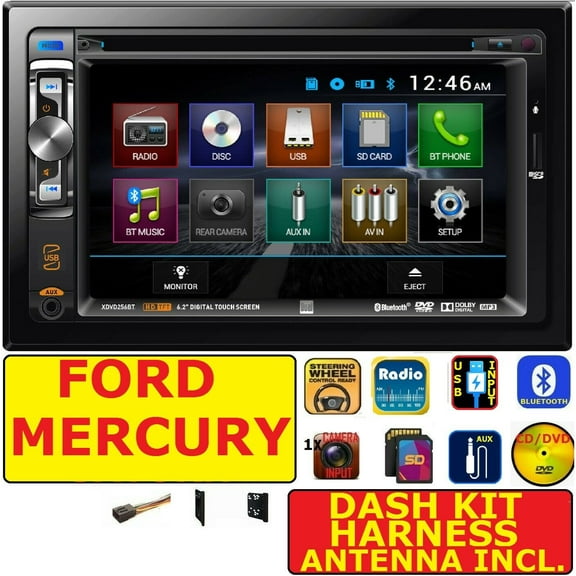 1998-2008 SELECTED FORD MERCURY CD/DVD-USB-SD BLUETOOTH AUX CAR RADIO STEREO PKG