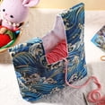 thumbnail image 4 of Jiibva Japanese Style Wave Wrist Bag Sleeve Knot Pouch Cute Knit Purse Crochet Wristlet Handbag Portable Canvas Tote Multifunctional Wrist Bag for Female, Women, 4 of 7