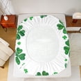 thumbnail image 5 of Feelyou Spring Lucky Shamrock Queen Sheet Sets, Green Fashion Lips Bed Set, 4-Piece, 5 of 7