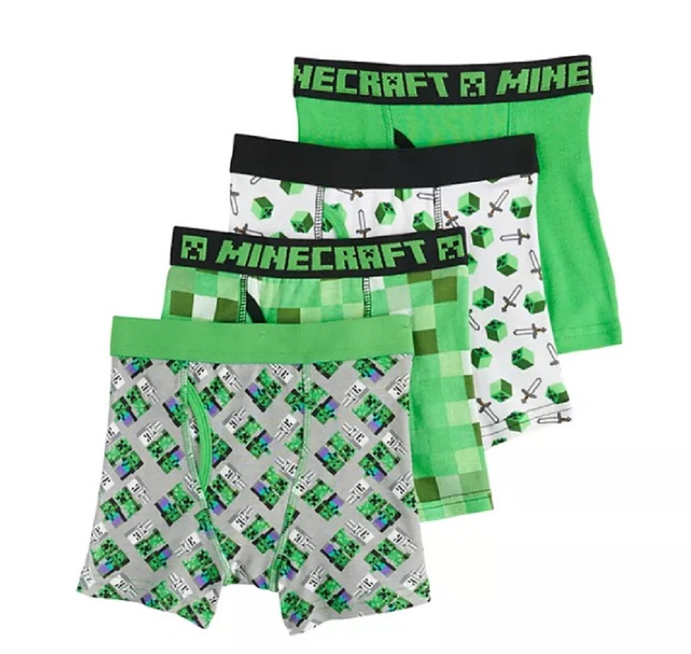 Minecraft Character Boys' Boxer Briefs, 4 Pack, 8