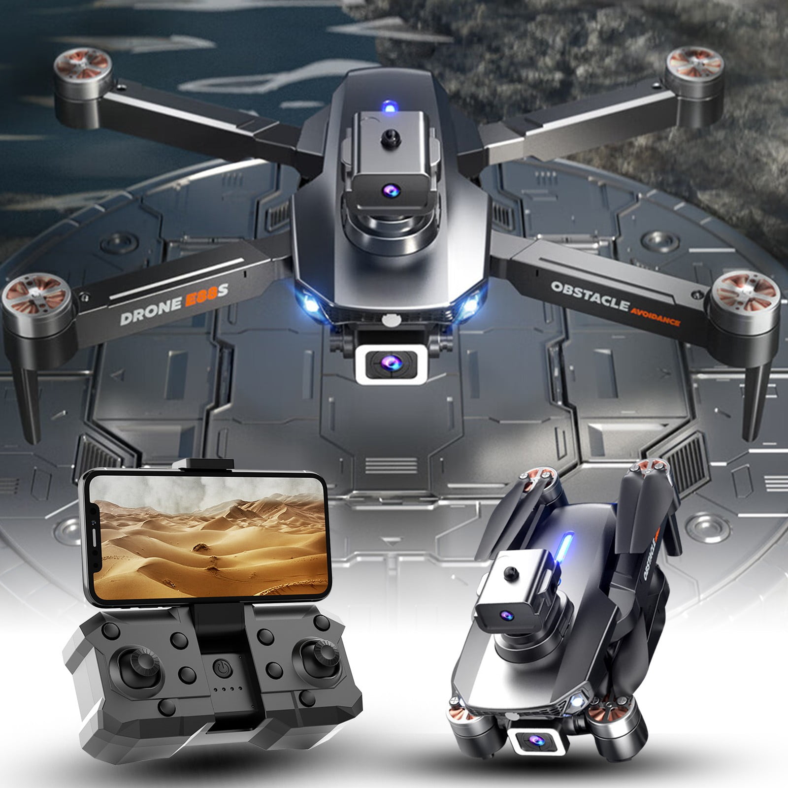 Drone with 1080P Camera, Brushless Motor for Long Flight, 360 Obstacle Avoidance, FPV for Beginners and Adults
