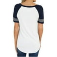 thumbnail image 2 of T-shirts à Manches Courtes pour Femmes Blouse Rayée à Blocs de Couleur Hauts Décontractés, 2 of 2