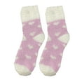 thumbnail image 5 of Eoperou 1 Pair Women Socks Fuzzy Fluffy Thickened Stretchy Super Soft Keep Warm Coral Fleece Love Heart Autumn Winter Floor Sleeping Socks for Daily Wear, 5 of 8
