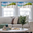 thumbnail image 4 of LALILO Kitchen Curtain Valance Coconut Palm Trees White Sandy Rod Pocket Window Curtain 52"x 18" Set of 2, 4 of 5