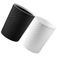 thumbnail image 4 of Office Trash Can Simple Look Design Plastic Waste Bin 2Pcs Black Circular Shape Storage for Bedroom Hotel, 4 of 5