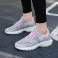 thumbnail image 2 of Women's Breathable Mesh Sneakers Fashion Lace Up Comfortable Lightweight Walking Shoes For Ladies Casual Athletic Footwear, 2 of 9