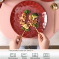 thumbnail image 3 of vicrays Ceramic Dessert Salad Plates, 8 Inch, Set of 6, Round, Microwave, Oven, and Dishwasher Safe, Scratch Resistant, Porcelain Fluted Suitable for Snacks, Appetizer, Home, Restaurant (Cherry Red), 3 of 5