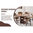 thumbnail image 6 of Round Dining Table with Two Layers of Storage Shelves. Wood Tea Desk, Flexible-opening Storage Door. Large storage space, Living Room or Kitchen, 6 of 15