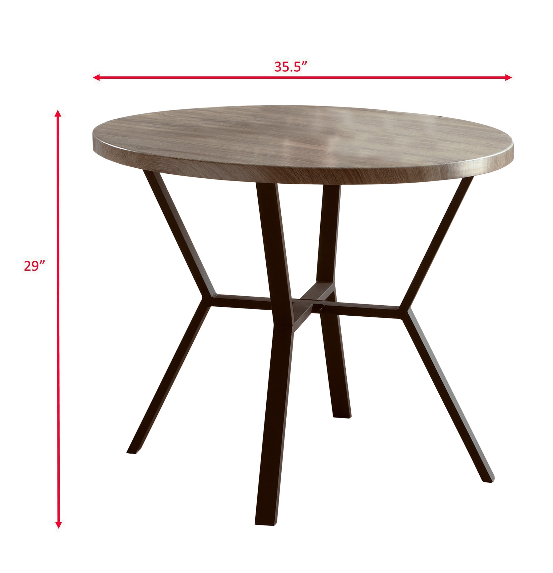 Aukfa 5-Piece Dining Set with 4 Chairs, Rustic Farmhouse Round Table & Wooden Chairs, Kitchen & Dining Room Furniture for Small Spaces