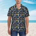 thumbnail image 2 of Pofeuu Rocket Space Print Hawaiian Shirt for Men Sleeves Casual Button Down Summer Beach Dress Shirts T-Shirts,Small, 2 of 7