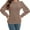 khaki, variant on Women's Fall Puff Long Sleeve Tunic Tops Pleated Crew Neck Shirts Blouses Casual Loose T-Shirts