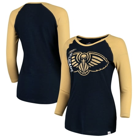 New Orleans Pelicans Majestic Women's Best Impression Raglan 3/4-Sleeve T-Shirt - Heathered