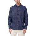 thumbnail image 1 of Cotton On Mens Brooklyn Long Sleeve Button Up Shirt, navy, M Neck, 1 of 1