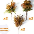 thumbnail image 3 of Artificial Fall Flowers, Autumn Decorations Leaves Greenery Shrubs for Thanksgiving Home Kitchen Room Farmhouse Floral Arrangements Indoor Outdoor Wedding Party Fireplace Fall Color (6 Bundles) A, 3 of 5